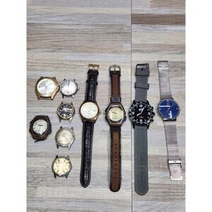 Lot Of 10 Men's Watches For Parts/Repair. Casio, Caravelle, Lorus, Rouan.